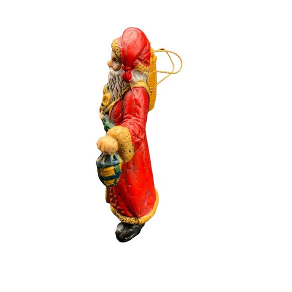 Vintage Plastic Old World Santa Christmas Ornament Toys Trees Hong Kong 6" - Picture 2 of 8